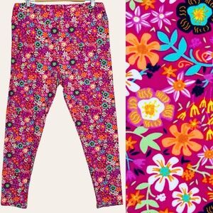 LuLaRoe Groovy Floral Botanical Print Comfy High Rise Lounge Pants Leggings TC2